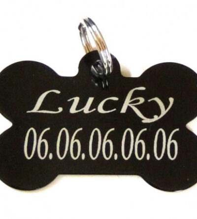 Médaille personnalisée chien & chat en acrylique – Forme os
