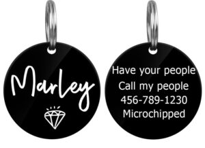 Médaille personnalisée chien & chat en acrylique – Forme ronde