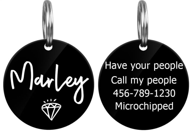 Médaille personnalisée chien & chat en acrylique – Forme ronde