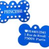 Médaille chien en aluminium Bleu avec strass – Collection Alu